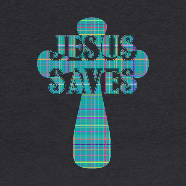 Jesus Saves Decorative Cross by AlondraHanley